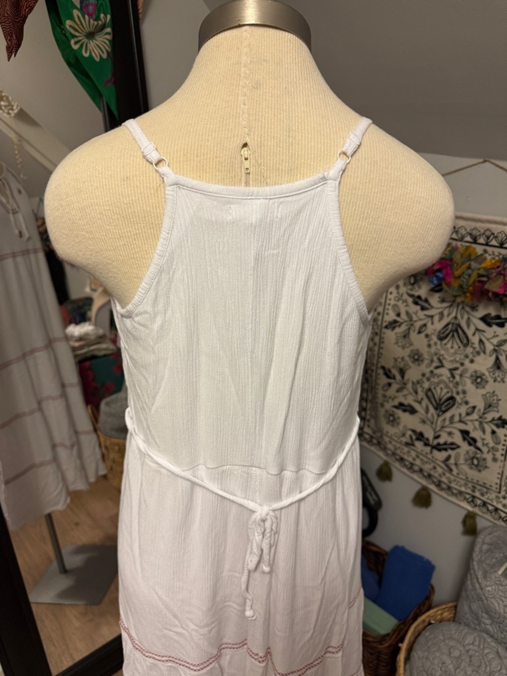 Maurices Cream Maxi Dress with Red Embroidery - Picture 4 of 9